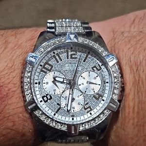 Mens Guess blinged out watch!